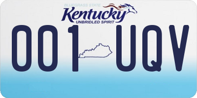 KY license plate 001UQV
