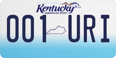 KY license plate 001URI