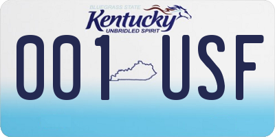 KY license plate 001USF