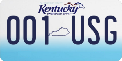 KY license plate 001USG