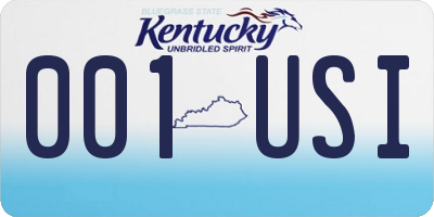 KY license plate 001USI