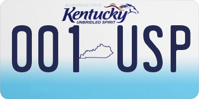 KY license plate 001USP