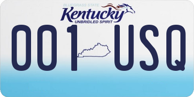 KY license plate 001USQ