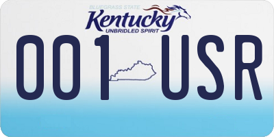 KY license plate 001USR