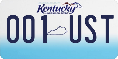 KY license plate 001UST