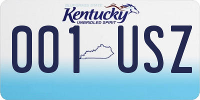 KY license plate 001USZ