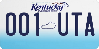 KY license plate 001UTA