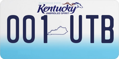 KY license plate 001UTB