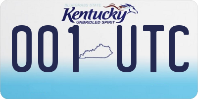 KY license plate 001UTC