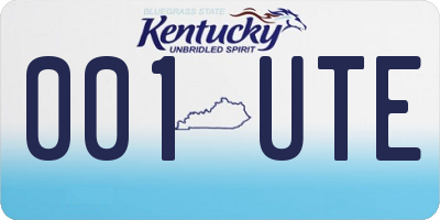 KY license plate 001UTE