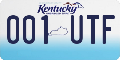 KY license plate 001UTF