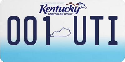 KY license plate 001UTI