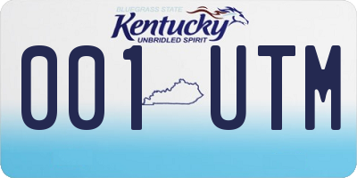 KY license plate 001UTM