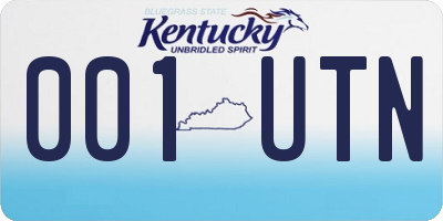 KY license plate 001UTN