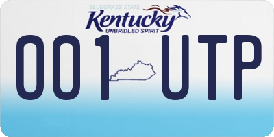KY license plate 001UTP