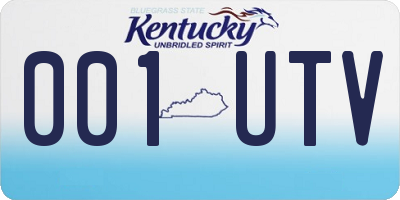 KY license plate 001UTV