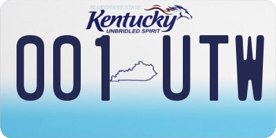 KY license plate 001UTW