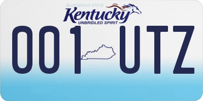 KY license plate 001UTZ
