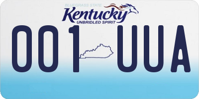 KY license plate 001UUA