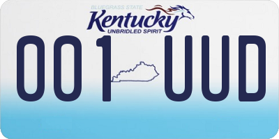 KY license plate 001UUD