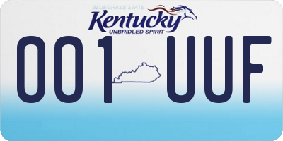 KY license plate 001UUF