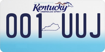 KY license plate 001UUJ