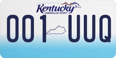 KY license plate 001UUQ