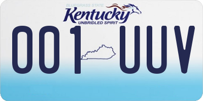KY license plate 001UUV