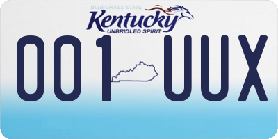 KY license plate 001UUX