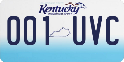 KY license plate 001UVC