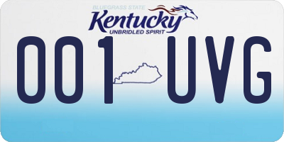KY license plate 001UVG