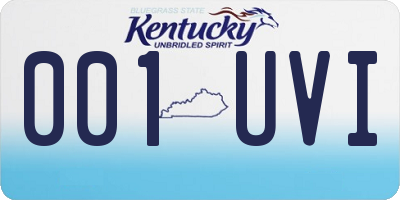 KY license plate 001UVI