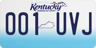 KY license plate 001UVJ