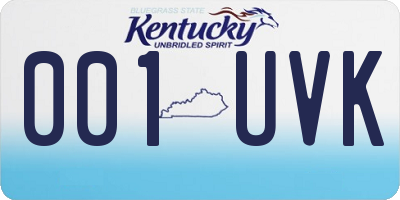 KY license plate 001UVK