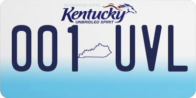 KY license plate 001UVL