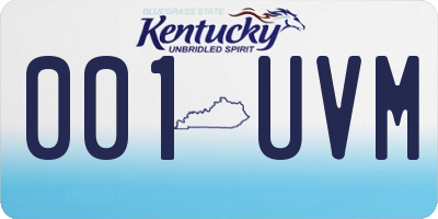 KY license plate 001UVM