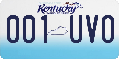 KY license plate 001UVO