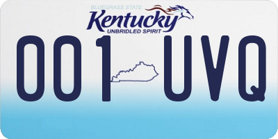 KY license plate 001UVQ
