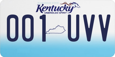 KY license plate 001UVV