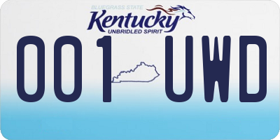 KY license plate 001UWD