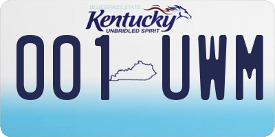 KY license plate 001UWM