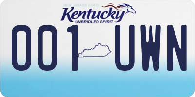 KY license plate 001UWN