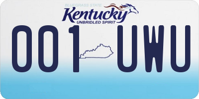 KY license plate 001UWU
