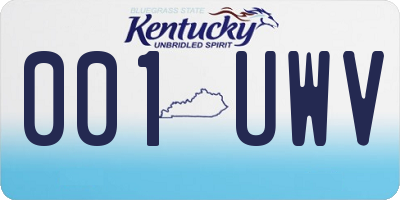 KY license plate 001UWV