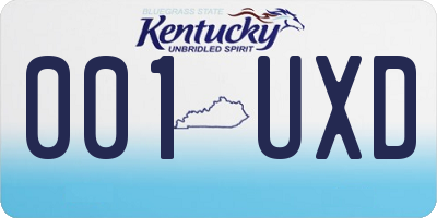 KY license plate 001UXD
