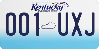 KY license plate 001UXJ