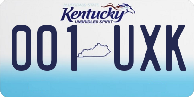 KY license plate 001UXK