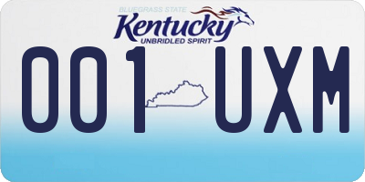 KY license plate 001UXM