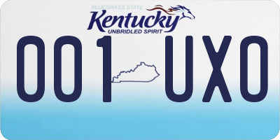 KY license plate 001UXO