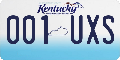 KY license plate 001UXS